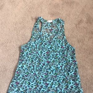 Light blue leopard tank
